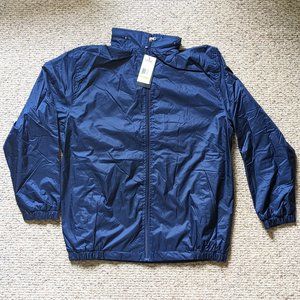 NWT SPIRE Men's Windbreaker Jacket with Fleece Lining NAVY XL